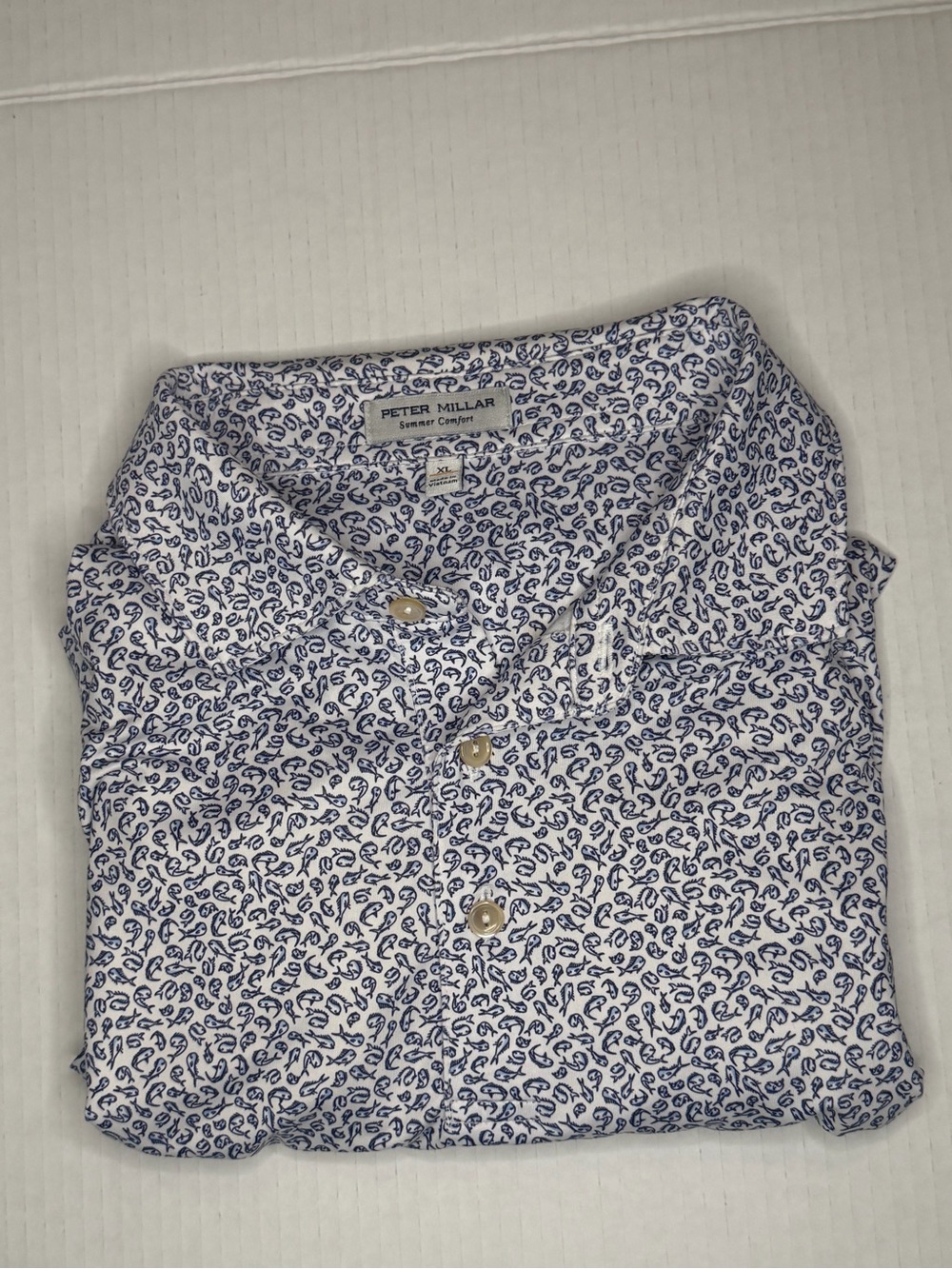 Peter Millar Men’s XL Golf Shirt Polo Summer Comfort Mahi Mahi Print